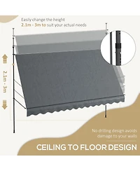 Outsunny 11.5' x 4' Retractable Awning, Non-Screw, Dark