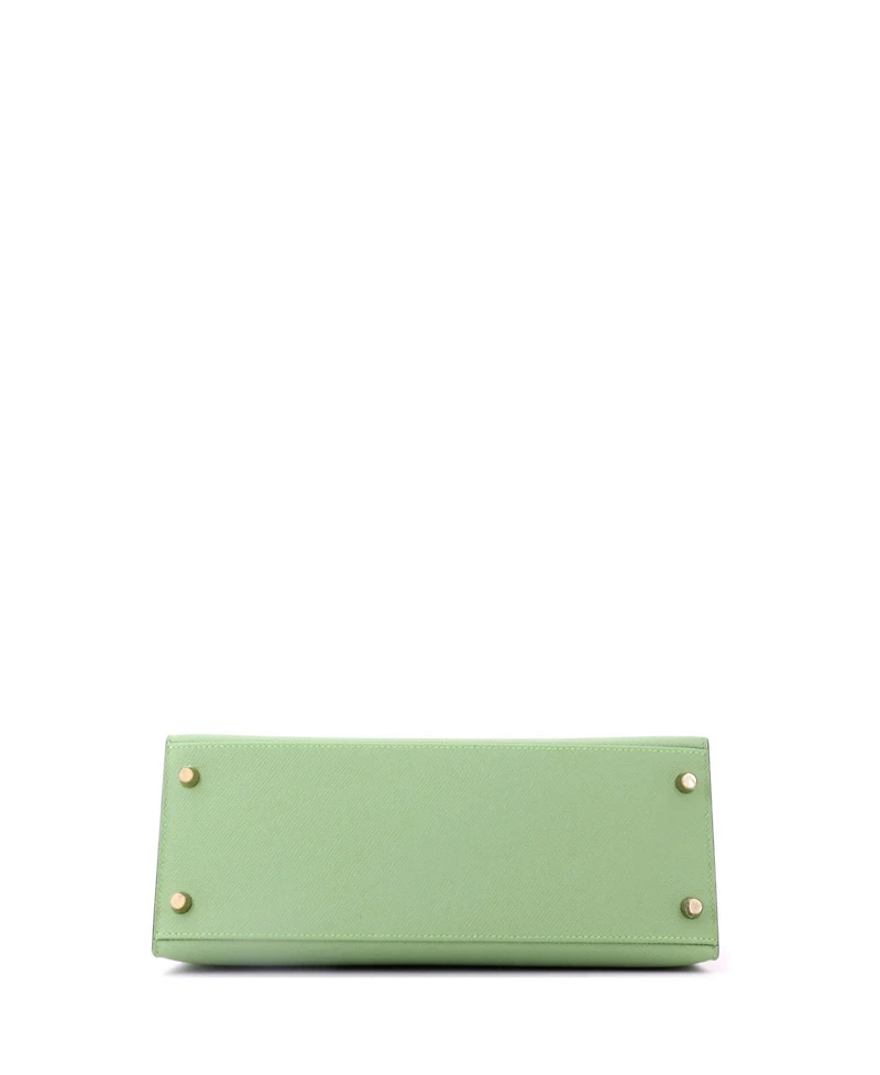 Pre-Owned HERMES Kelly 28 Handbag Green Epsom with Gold Hardware