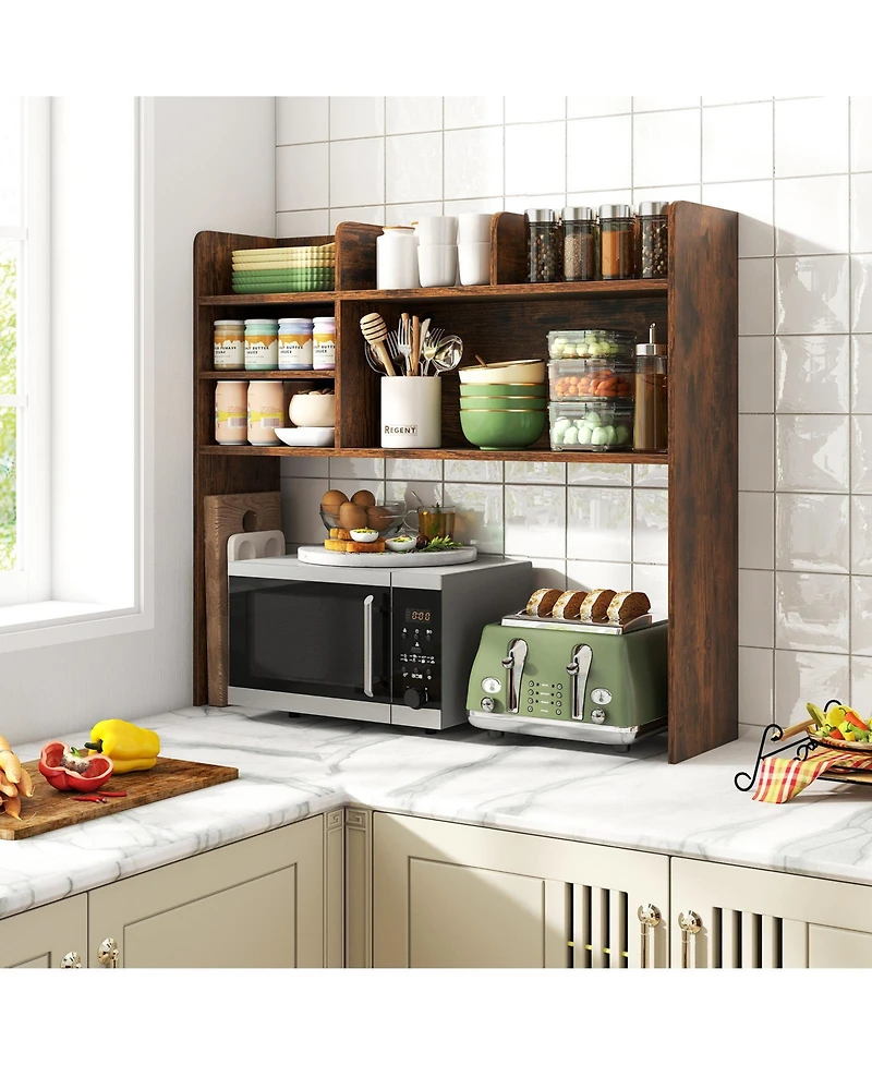 Slickblue Desktop Bookshelf with 6 Shelves Countertop Storage Hutch