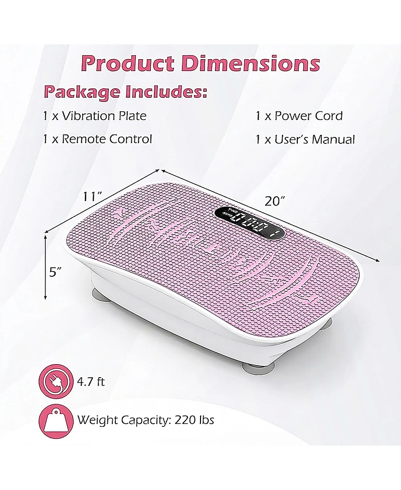 Sugift 20 in Quiet-Motor Vibration Plate for Home Fitness Routines