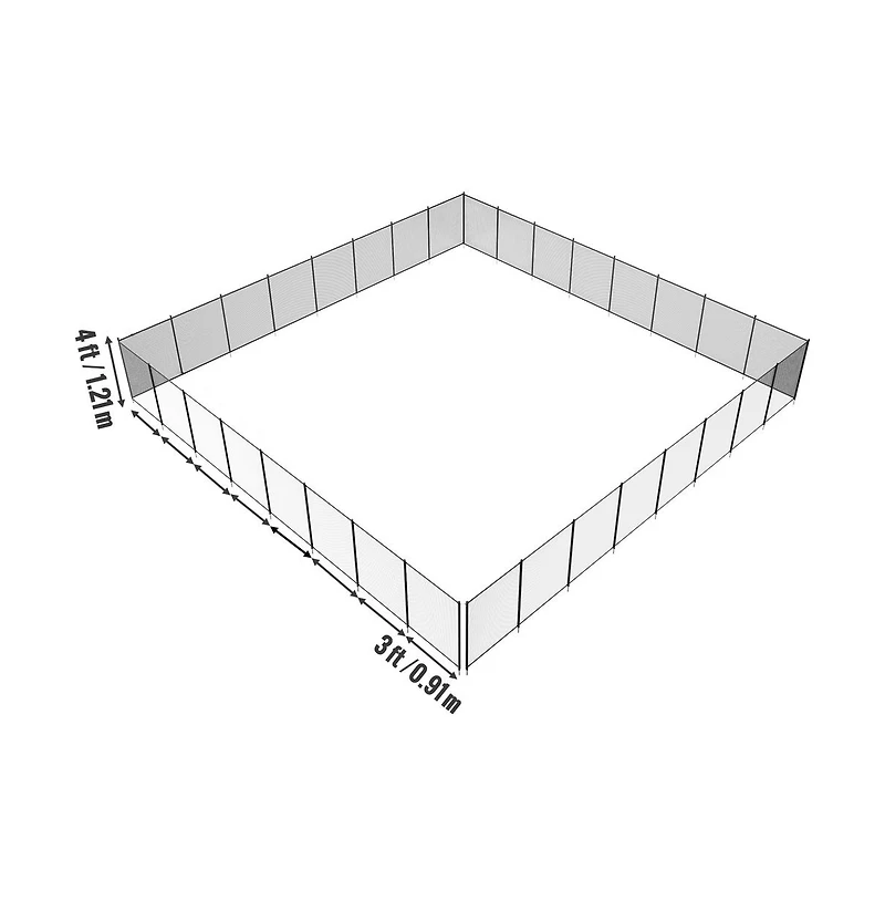 Sugift 96 Ft Removable Inground Pool Fence with 340gms Teslin Pvc Mesh
