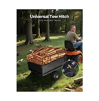 Sugift 17 cu feet Garden Utility Trailer 600 lb Atv Tow Behind Dump Cart