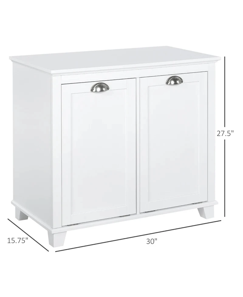 Clihome Wide Floor Cabinet Tilt-Out Laundry Hamper Cabinet, Freestanding Storage Cabinet