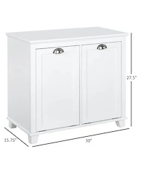 Clihome Wide Floor Cabinet Tilt-Out Laundry Hamper Cabinet, Freestanding Storage Cabinet