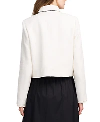 Elle Collection Women's Tweed Jacket With Bow