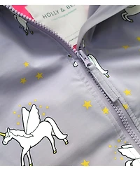 Holly and Beau Girls Color Changing Hooded Raincoat