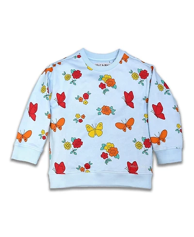 Holly and Beau Girls Long Sleeve Cotton Crew Neck Sweatshirt