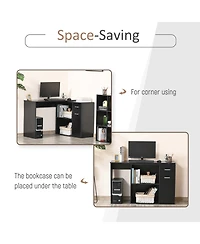 Homcom Home Office L-Shaped Corner Desk with Storage Drawer Modern Style