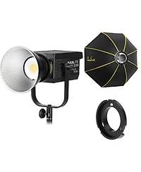 Nanlite Fs-300B Bi-Color Led Video Spotlight with Glow Parasnap 36" Octa Softbox (Bowens) with Ota-F1 Nanlite Forza 60W Adapter