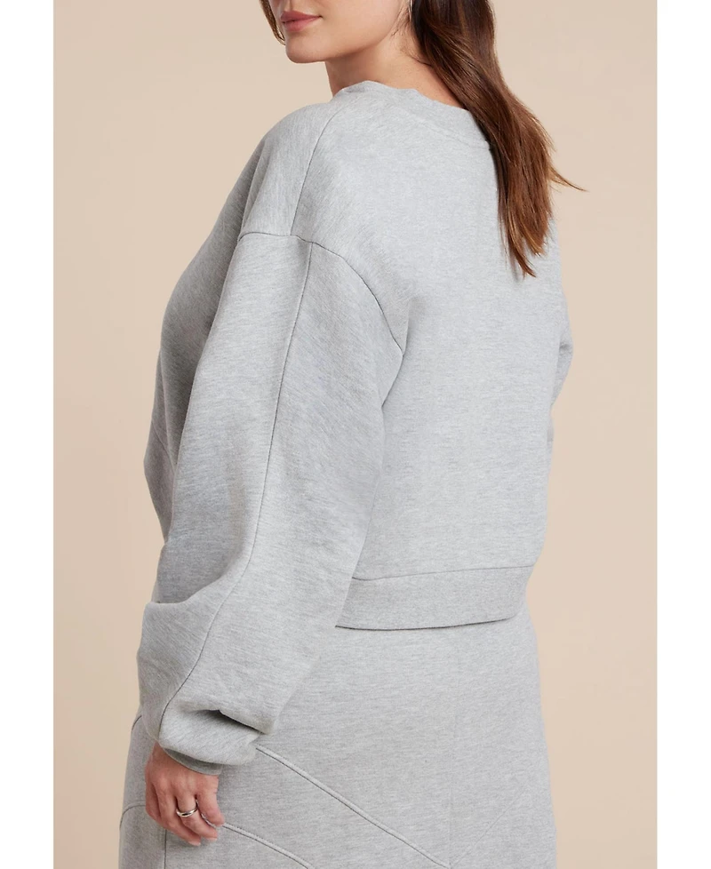 Eloquii Women's Rounded Sleeve Sweatshirt