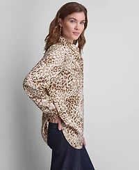 Dkny Jeans Women's Collared Long-Sleeve Blouse