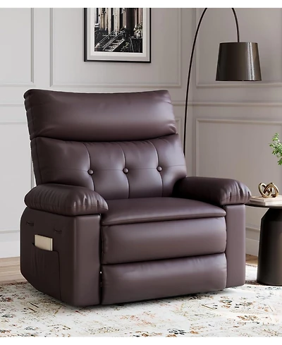 gaomon Oversized Extra Wide Recliner Chair - Faux Pu Leather Large Manual Recliner for Adults