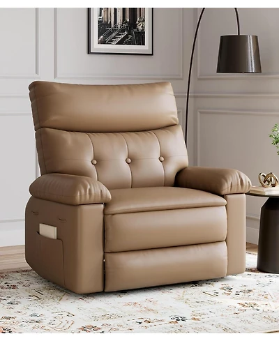 gaomon Oversized Extra Wide Recliner Chair - Faux Pu Leather Large Manual for Adults