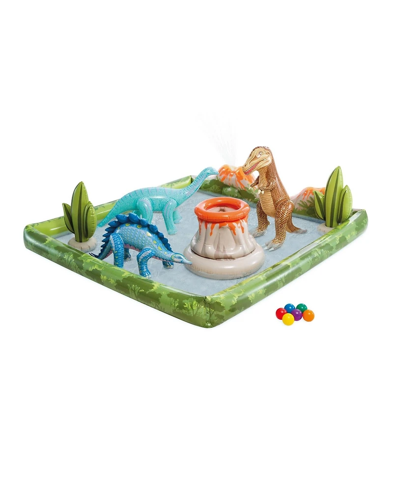 Gnuadz Jurassic Adventure Inflatable Kiddie Pool Slide Sprayer Dinosaurs