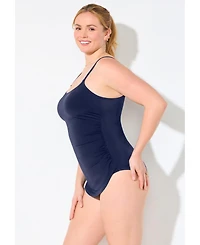 Swimsuits for All Women's Chlorine Resistant -Sarong Front One Piece Swimsuit