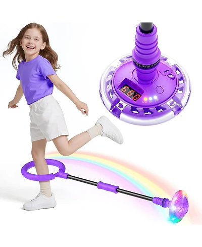 HopeRock Skip Ball Toy for Girls Ages 6-10,Girl Birthday Gifts,3 Fun Modes,Flashing Light-Up Wheel,Led Digital Counter Girl Birthday Gifts