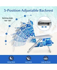Gouun Foldable Backpack Beach Chair with Cup Holder and Storage Pockets, 5-Position Backrest