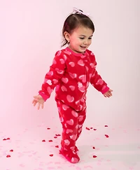 Leveret Toddler Girls Matching Family One-Piece Sleep 'n Play Fleece Footed Pajamas
