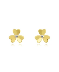 The Lovery Clover Petal Cz Stud Earrings 14K Gold-Plated Sterling Silver