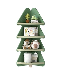 Slickblue Kids Corner Bookshelf 4 Tier Storage Display Rack for Nursery and Kids Room