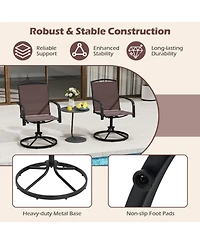Sugift 360-Degree Swivel Patio Dining Chairs Set of 2 with High Backrest
