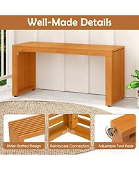 Gouun 36 in Acacia Wood Backless Bench for Patio and Garden 800 lbs Capacity