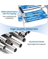 Gouun Set of 2 Folding Beach Chairs with 5-Position Reclining Backrest