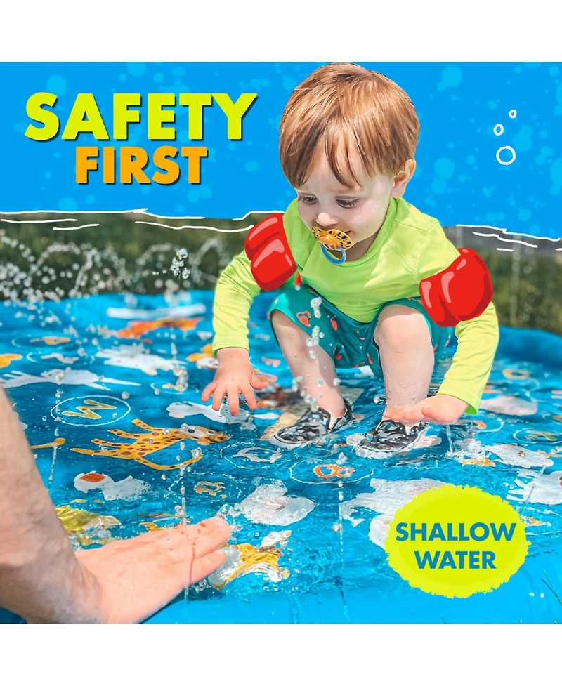 Gnuadz Splash Pad Sprinkler Pool Learning Water Toys Outdoor Play Mat