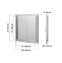 Sugift Bbq Access Door 24W x 24H in Double Outdoor Kitchen Stainless Steel