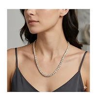Simona Elegant Round 4mm Brilliant Cubic Zirconia Tennis Necklace.