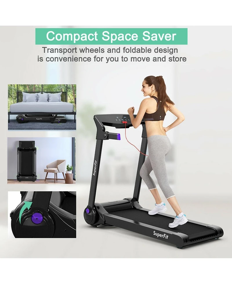 Foldable Electric Treadmill with Bluetooth Speaker