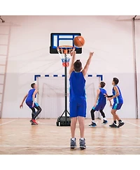 Outdoor Basketball Hoop with Wheels Adjustable Height Stand