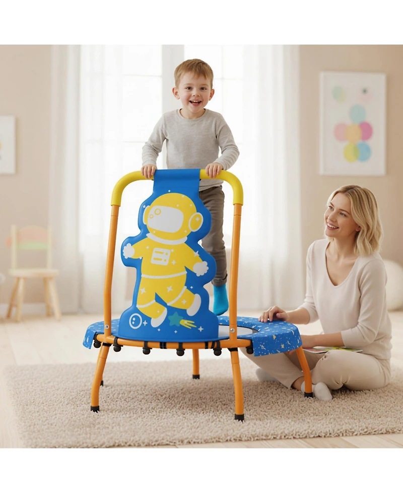 Slickblue Toddler Trampoline with Foam Grip Handle and Safety Pad