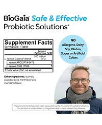 BioGaia Gastrus Gut Health Probiotic Chewables Ease Abdominal Discomfort, Gas, Bloating and Promote Regularity 30 Count
