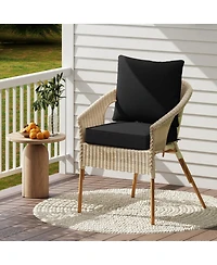 Gouun Deep Seat Outdoor Patio Chair Cushion Pad Set with Rope Tie Belts