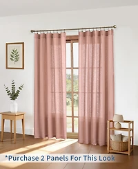 Boucle Light Filtering Back Tab Single Curtain Panel, 52"X96"