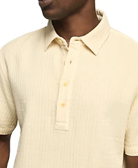 Lucky Brand Men's Double Cloth Popover Short-Sleeve Polo Shirt
