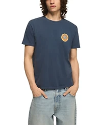 Lucky Brand Men's Blue Moon Orange Graphic T-Shirts