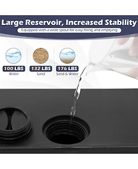 Costway 176 Lbs Mobile Fillable Patio Umbrella Base with 4 Wheels 2 Locks for 1.4-1.9" Pole