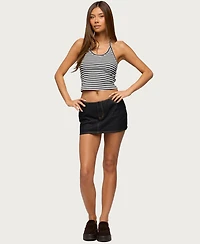 Edikted Women's Velma Striped Ribbed Halter Top