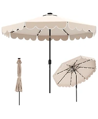 Slickblue Outdoor Solar Umbrella with 24 Led Lights Patio Canopy