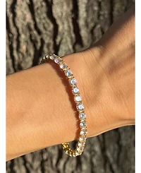 Suzy Levian Sterling Silver Cubic Zirconia Large Tennis Bracelet