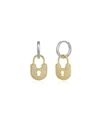 Spero London Lock Silver Hoop Sterling Earring