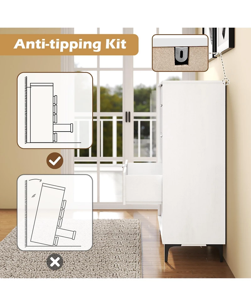 Interlock System 5-Drawer Dresser – Durable Storage for Bedroom, Living Room, or Closet Organization