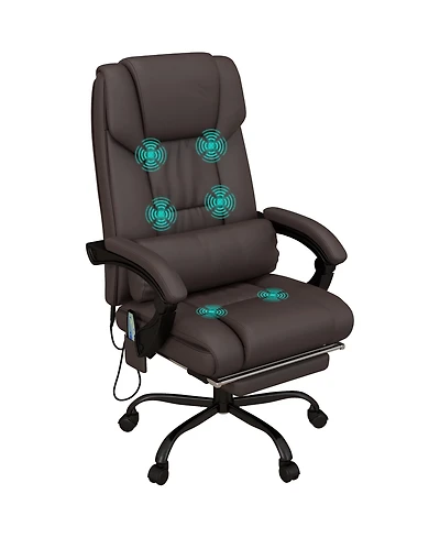 Boyel Living High Back Massage Office Chair with 6 Vibration Points Pu Leather Reclining