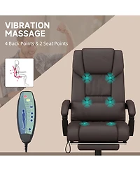 Boyel Living High Back Massage Office Chair with 6 Vibration Points Pu Leather Reclining