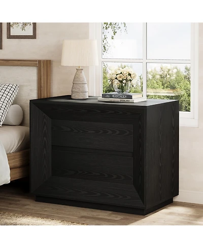 Tribesigns Nightstand, Large Night Stand with 2 Drawers, Oversized Nightstand Bedside Table Sofa End for Bedroom