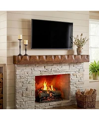 Tribesigns Fireplace Mantel Shelf, 63-Inch Solid Wood Wall Floating Mantel Shelf for Over Fireplace
