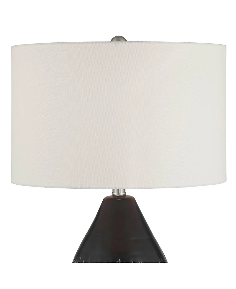 360 Lighting Tabira 28 1/4" Tall Modern End 3-Way Table Lamp Black Finish Ceramic Single Living Room Bedroom