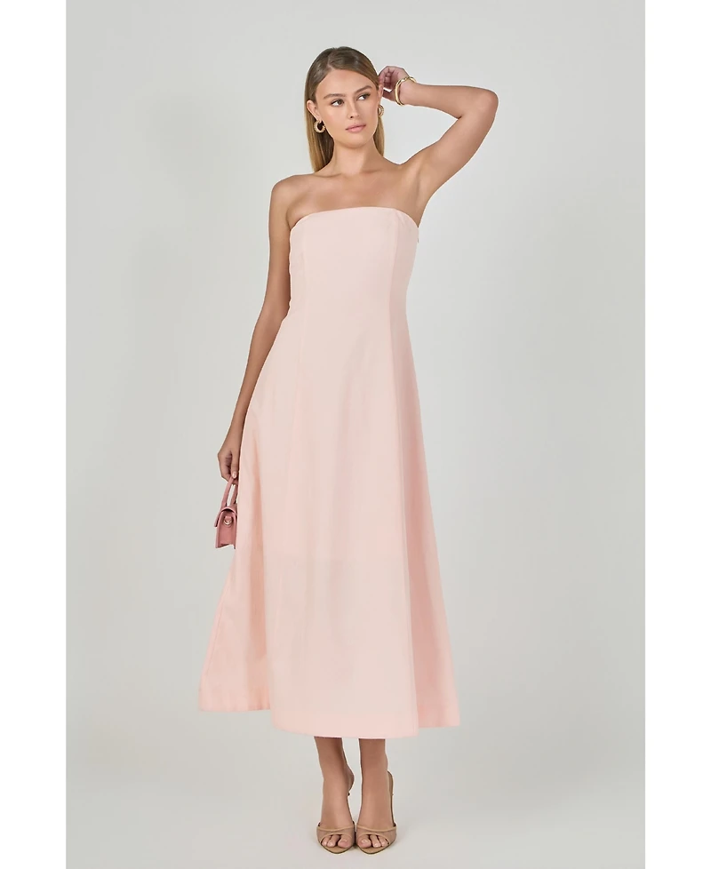 endless rose Women's Linen Strapless Dress